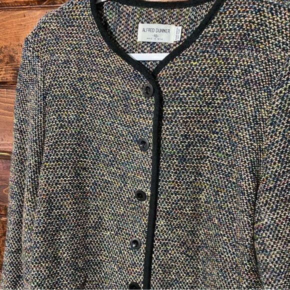 Alfred Dunner Multi-Color Tweed Blazer Jacket Button Down Women's Size 10 - Picture 2 of 13